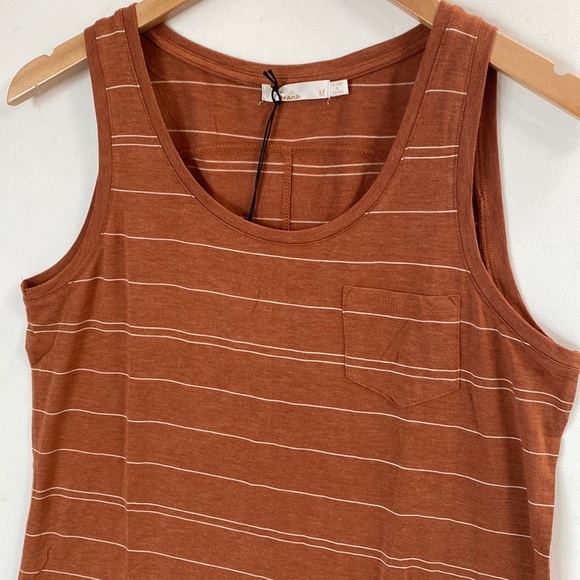 (A4c) prAna Copper Heather Stripe Foundation Pocket Scoop Neck Tank, Size S, NWT - Picture 4 of 10